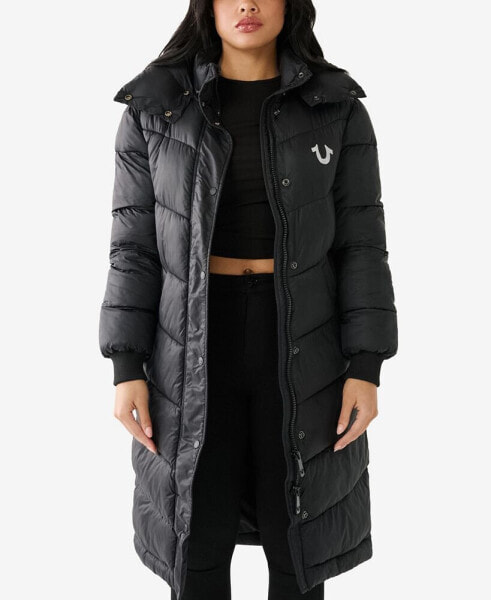 Women's Double Collar Long Puffer Jacket