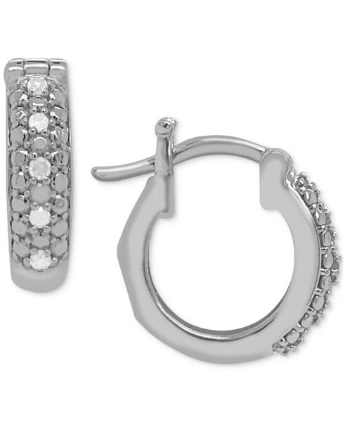 Серьги Macy's Diamond Hoop  in Sterling Silver