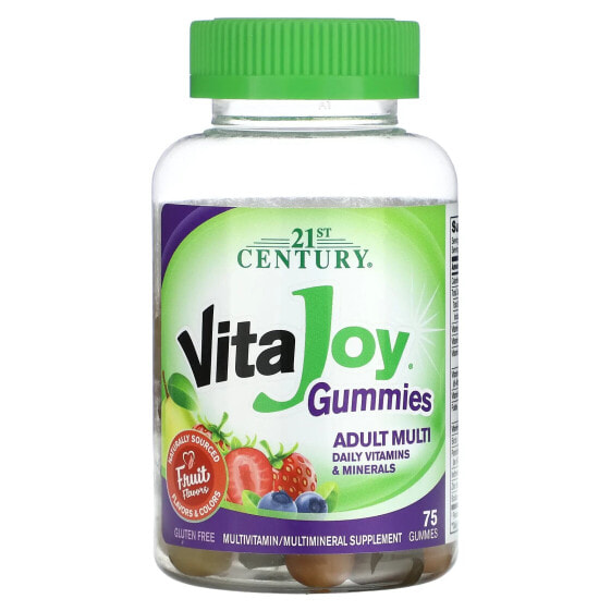 Витамины и минералы 21st Century Vita Joy Gummies для взрослых, фруктовые, 75 штук