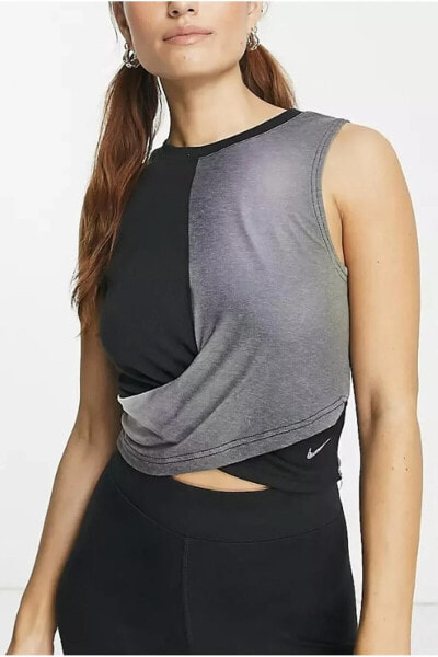 Yoga Dri-FIT Tank Printed Kadın Siyah Kolsuz T-Shirt