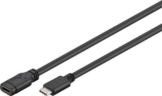 Wentronic USB-C Extension (USB 3.1 Generation 1) - Black - 1m - 1 m - USB C - USB C - USB 3.2 Gen 1 (3.1 Gen 1) - 5000 Mbit/s - Black