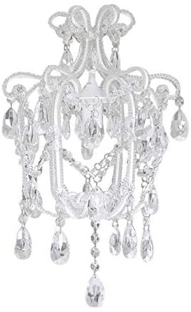 Grafelstein Small Crystal Chandelier for Living Room and Bedroom - Pearl Ceiling Light for Vintage Dining Room Ambience - With Adjustable Chain