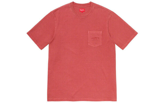 Supreme SS20 Week 16 Overdyed Pocket Tee 纯棉圆领水洗口袋Logo刺绣短袖T恤 男女同款 送礼推荐 / Футболка Supreme SS20 Week 16 Overdyed Pocket Tee LogoT SUP-SS20-706