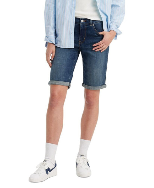 Women's Stretch Mid Rise Denim Bermuda Shorts