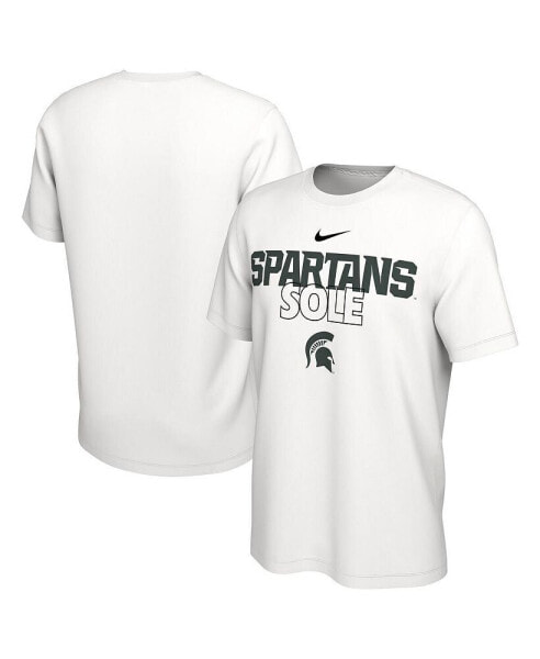 Men's White Michigan State Spartans On Court Bench T-shirt