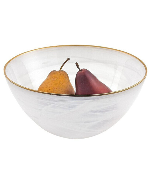 Alabaster 10" Glass Bowl with Rim