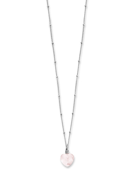 Engelsrufer ERN-HEART-RQ Heart Rose Quartz Ladies Necklace 42cm, adjustable