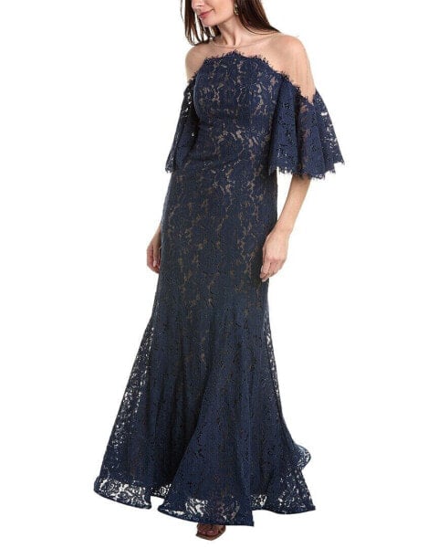 Rene Ruiz Lace Gown Women's Blue 2