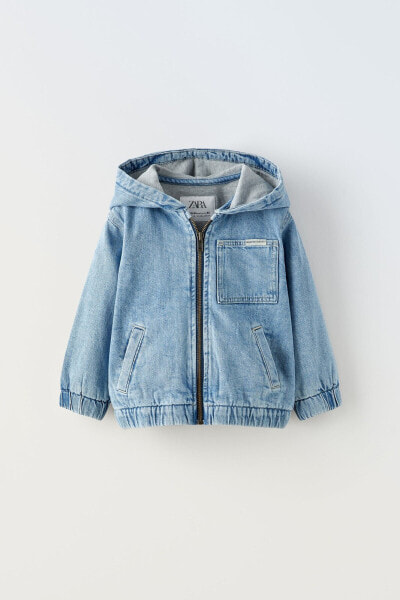 Hooded denim jacket