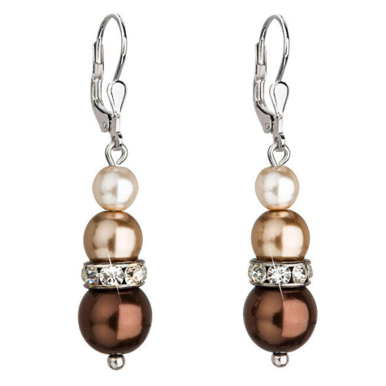 Bronze bead earrings with crystals 31150.3
