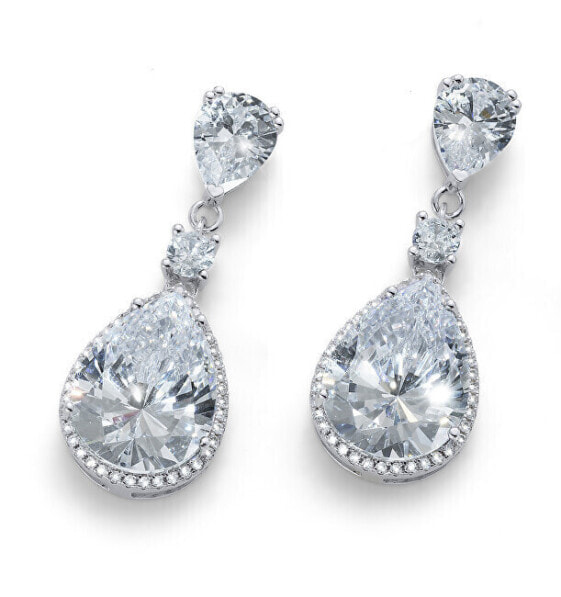 Elegant earrings with clear cubic zirconia Ceres 23055