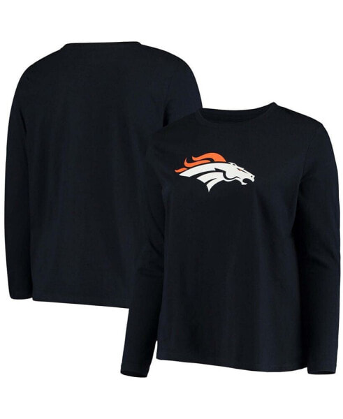 Женская футболка с длинным рукавом Denver Broncos Primary Logo размер плюс Fanatics