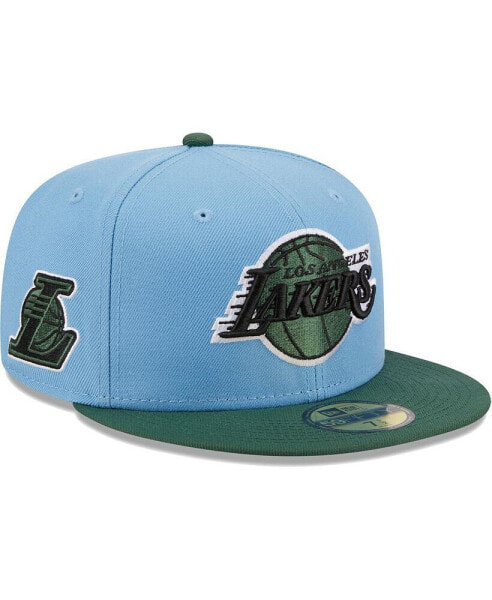Men's Light Blue, Green Los Angeles Lakers Two-Tone 59FIFTY Fitted Hat