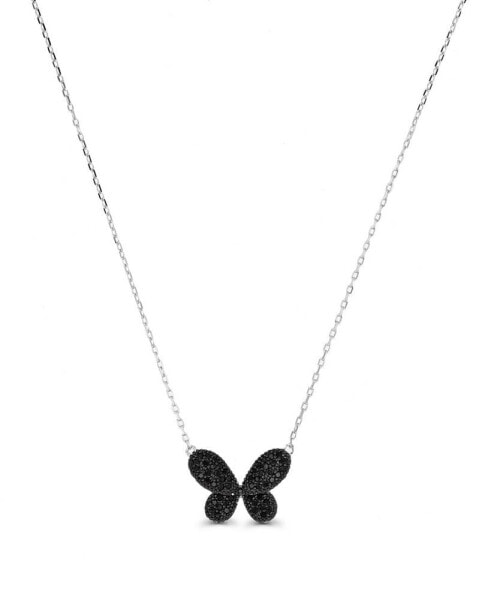 Macy's spinel Butterfly Necklace (1/3 ct. t.w.) in Sterling Silver