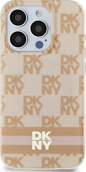 DKNY DKNY DKHMN61HCPTSP iPhone 11 / Xr 6.1" różowy/pink hardcase IML Checkered Mono Pattern & Printed Stripes MagSafe