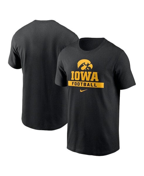 Men's Black Iowa Hawkeyes Football T-Shirt