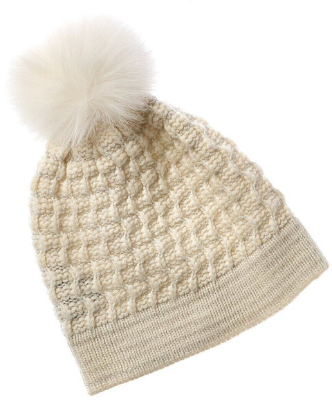 Forte Cashmere Lux Cable Pompom Wool & Cashmere-Blend Hat Women's Grey