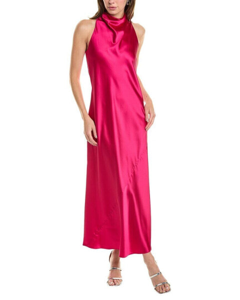 Anne Klein Cowl Neck Satin Midi Dress Women's Pink 0