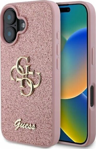 Guess GUESS futerał do IPHONE 16 Plus GUHCP16MHG4SGP (Fixed Glitter Big 4G) różowy