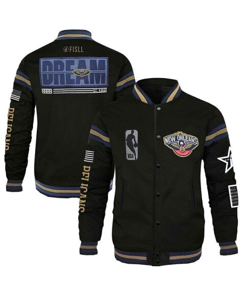 Men's and Women's x Black History Collection Black New Orleans Pelicans Full-Snap Varsity Jacket