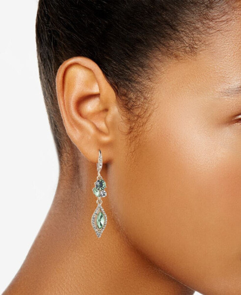 Gold-Tone Pavé & Color Crystal Double Drop Earrings