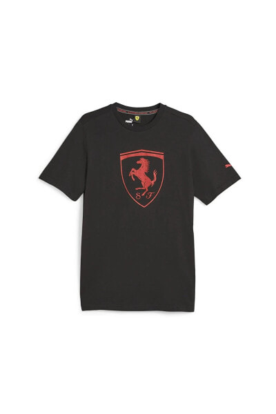 Ferrari Race Tonal Big Shield Tee Erkek Günlük Tişört 62095101 Siyah