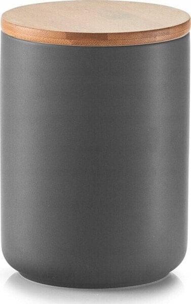 Zeller Ceramiczny pojemnik ANTHRACITE z bambusową pokrywką, 650 ml, ZELLER