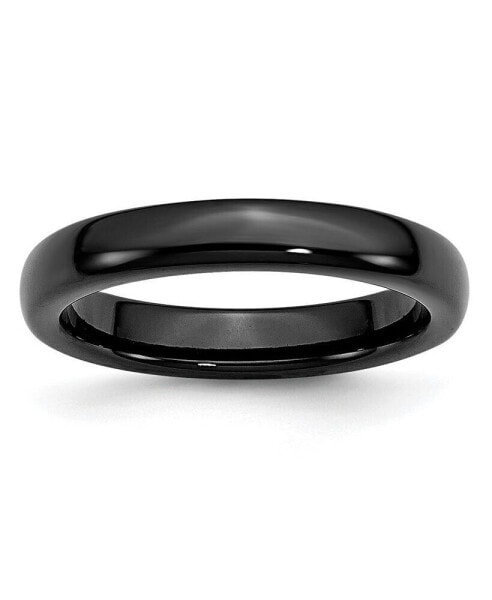Ceramic Black Polished Wedding Band Ring