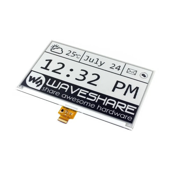 E-paper E-Ink 7.5'' 800x480px - display with HAT pad for Raspberry Pi - Waveshare 13504