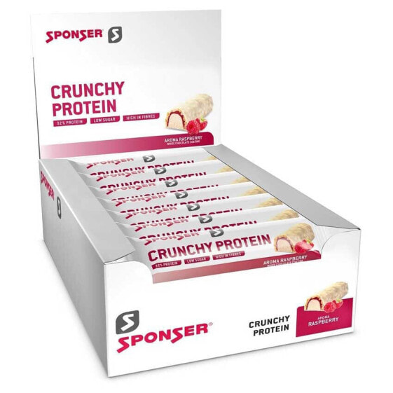 SPONSER SPORT FOOD Protein Crunchy 50g Raspberry Energy Bars Box 12 Units