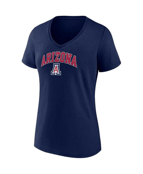 Women's Navy Arizona Wildcats Evergreen Campus V-Neck T-shirt