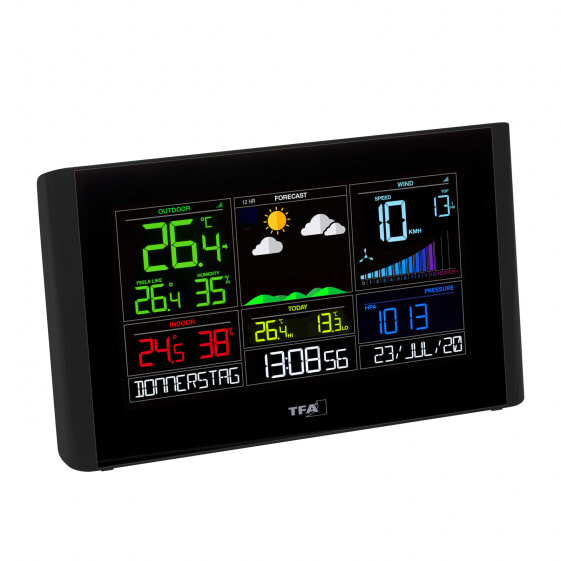 TFA View Breeze - Black - Indoor barometer - Indoor hygrometer - Indoor thermometer - Outdoor barometer - Outdoor hygrometer,... - Plastic - 10 - 99% - 10 - 99% - 0 - 50 °C