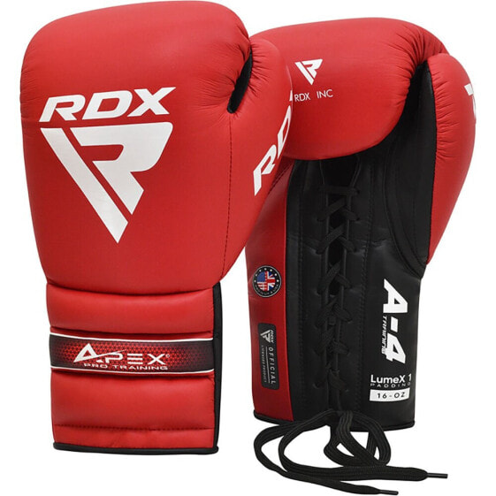 Перчатки боксерские RDX SPORTS Pro Training Apex A4 из искусственной кожи (красные)