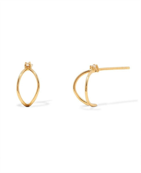 White Topaz 14K Gold-Plated Vermeil Tinsley Earrings