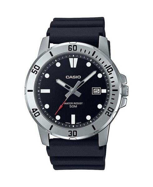 Часы Casio Three-Hand Black Resin Watch 45mm