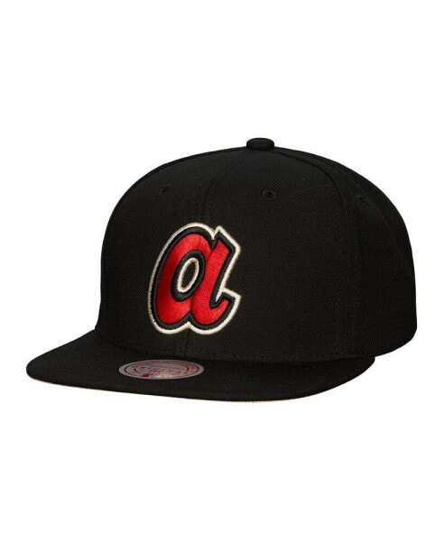 Men's Black Atlanta Braves Cooperstown Collection True Classics Snapback Hat