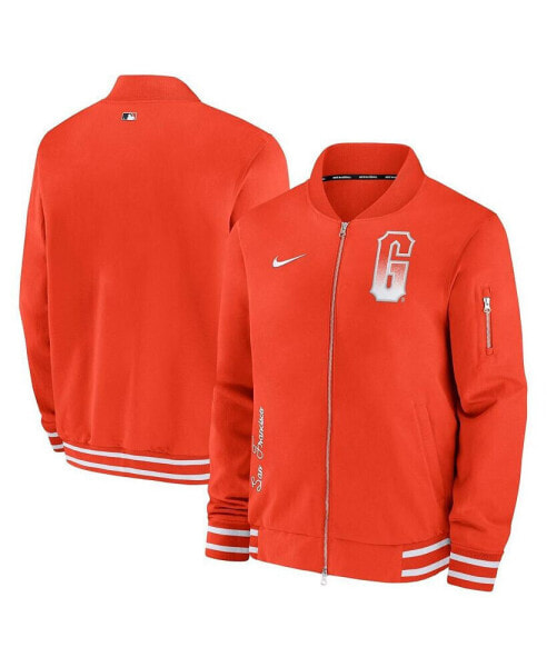 Men's Orange San Francisco Giants Authentic Collection Game Time Bomber Full-Zip Jacket