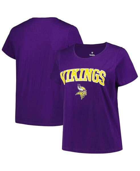 Women's Purple Minnesota Vikings Plus Size Arch Over Logo T-shirt