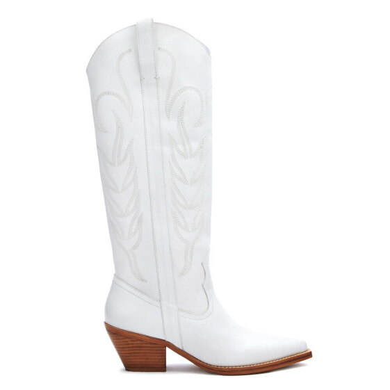 COCONUTS by Matisse Agency Pointed Toe Cowboy Womens White Casual Boots AGENCY-