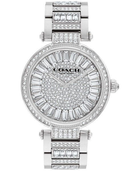 Women's Cary Silver-Tone Stainless Steel Crystal Watch 34mm