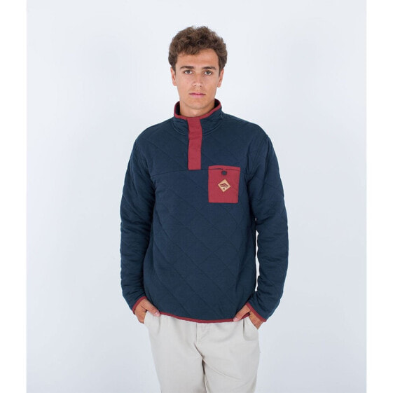 HURLEY Middleton Quilted Snap half zip fleece