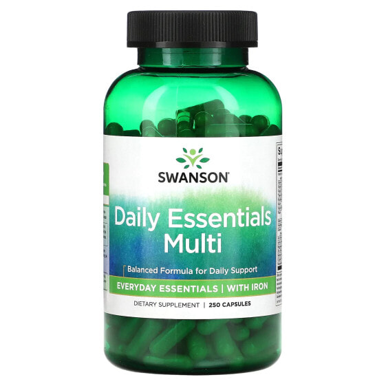 Витаминно-минеральный комплекс Swanson Daily Essential Multi с железом, 250 капсул