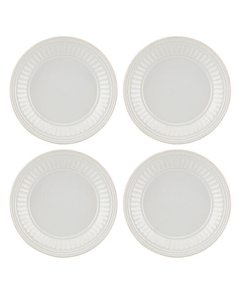 French Perle Groove Dessert Plates, Set Of 4