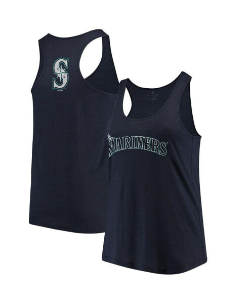 Women's Navy Seattle Mariners Plus Size Swing for the Fences Racerback Tank Top