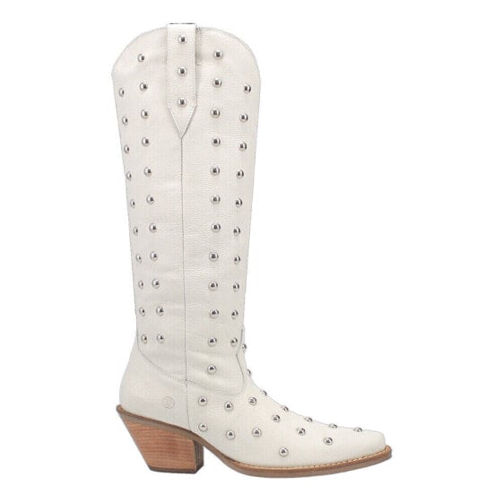 Dingo Broadway Bunny Studded Snip Toe Cowboy Womens White Casual Boots DI155-10