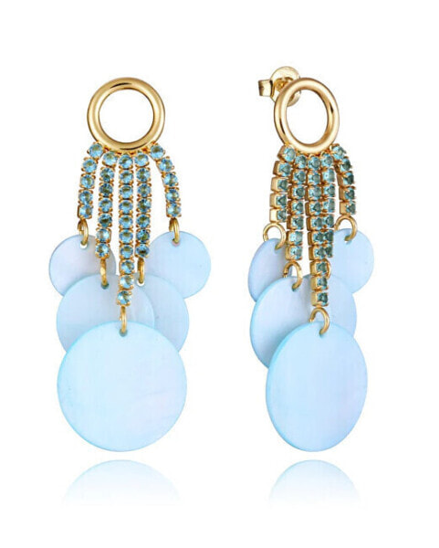 Gold-plated drop earrings with pearls Elegant 13192E100-93