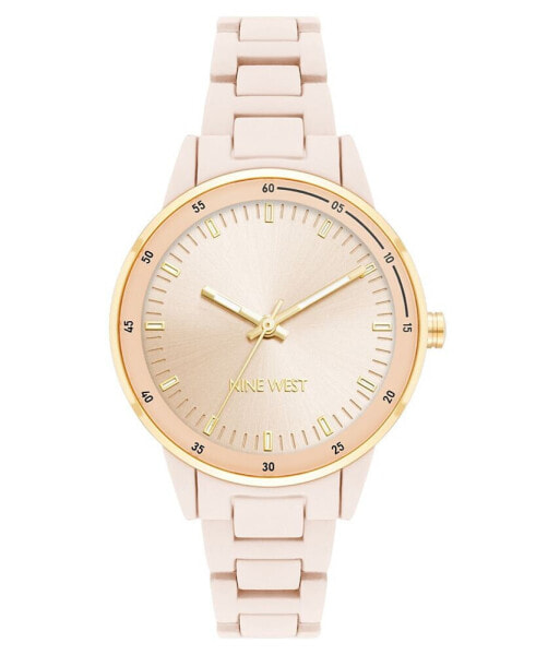 Women's Quartz Light Pink Alloy Link Bracelet with Gold-Tone Alloy Watch, 35mm