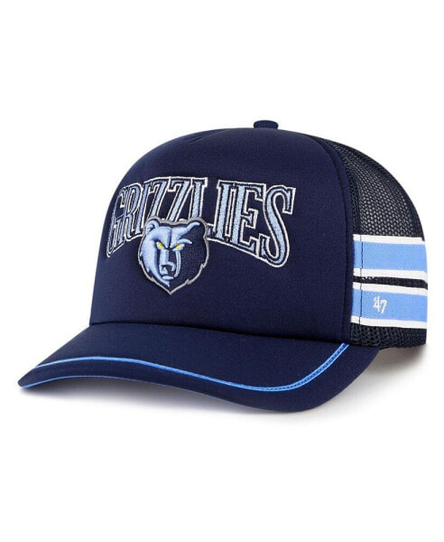 Men's Navy Memphis Grizzlies Sidebrand Stripes Trucker Adjustable Hat