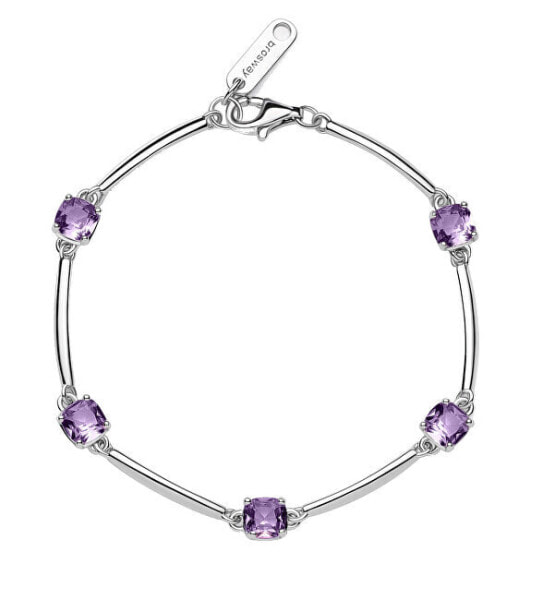 Fancy Magic Purple cubic zirconia silver bracelet FMP05