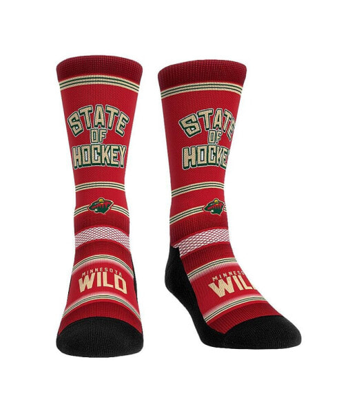 Men's and Women's Socks Minnesota Wild Team Slogan Crew Socks